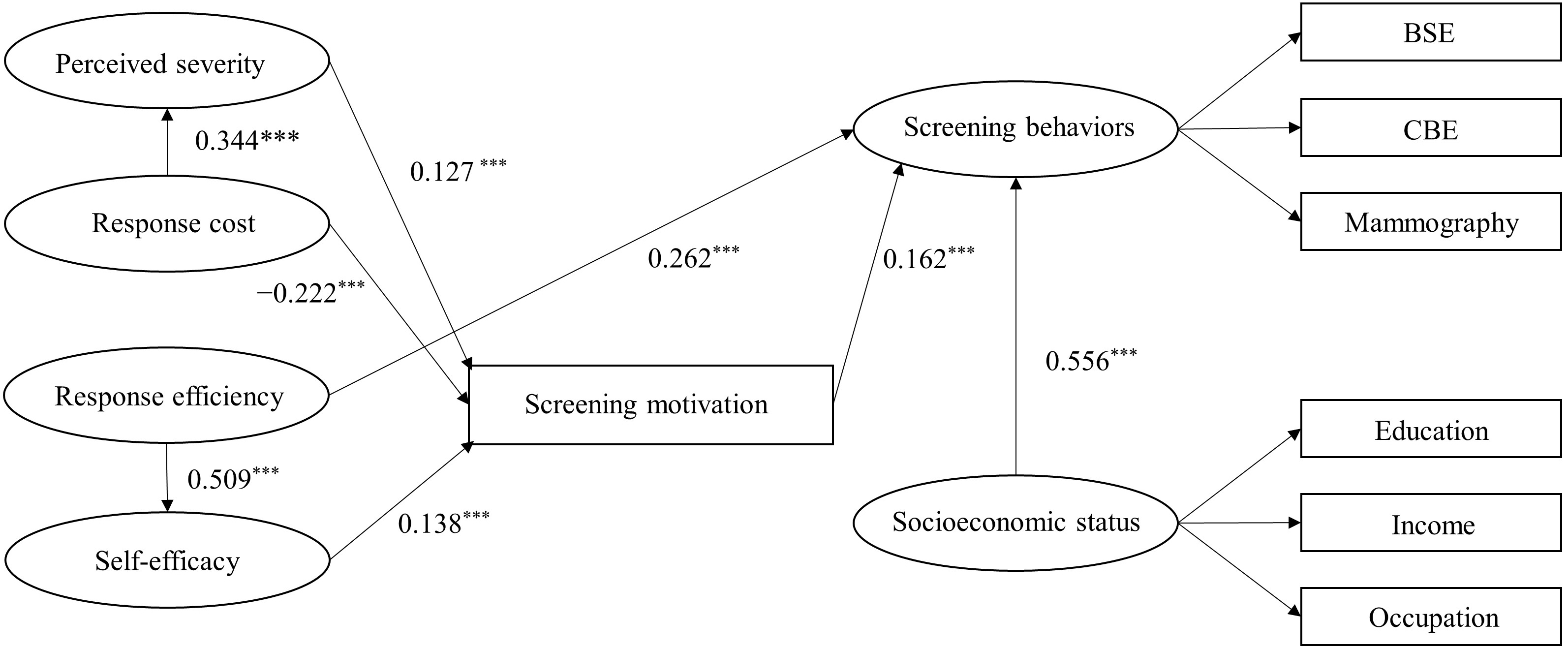 Predicting Breast Cancer Screening Behaviors Using Protective